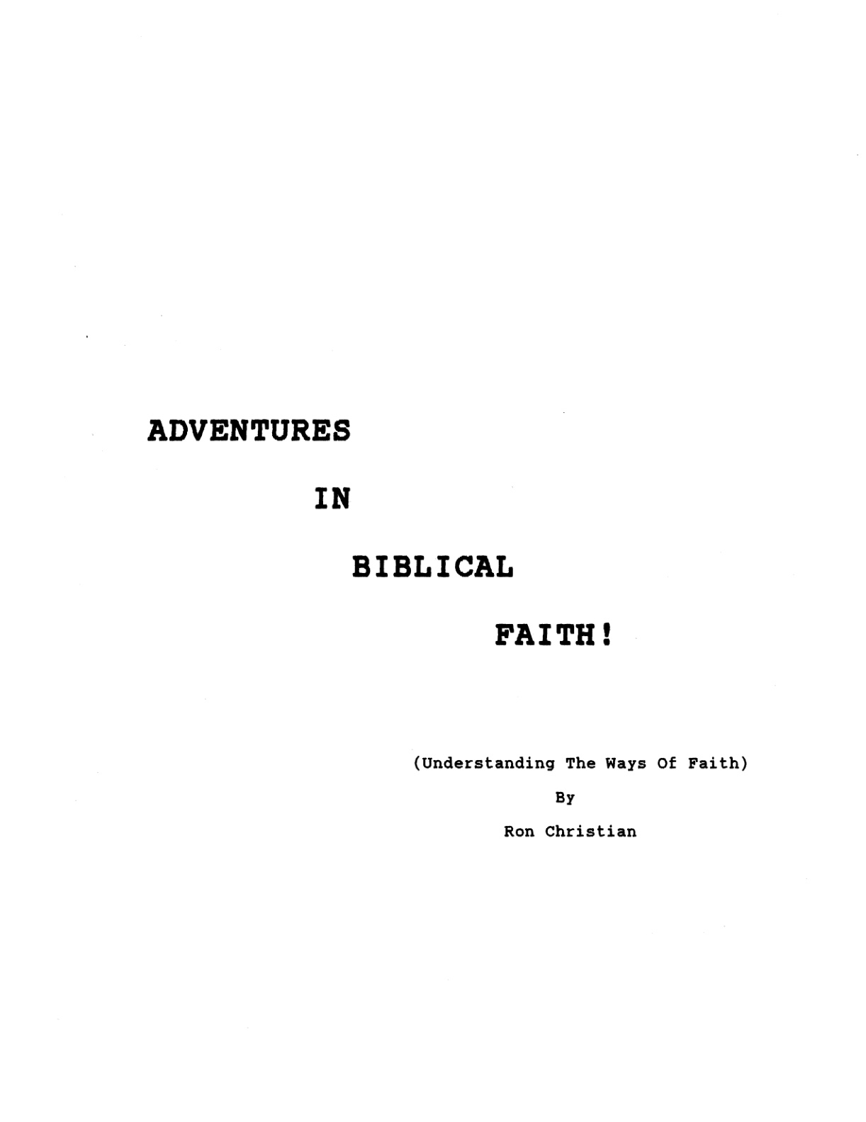 Cover of Adventures in Biblical Faith