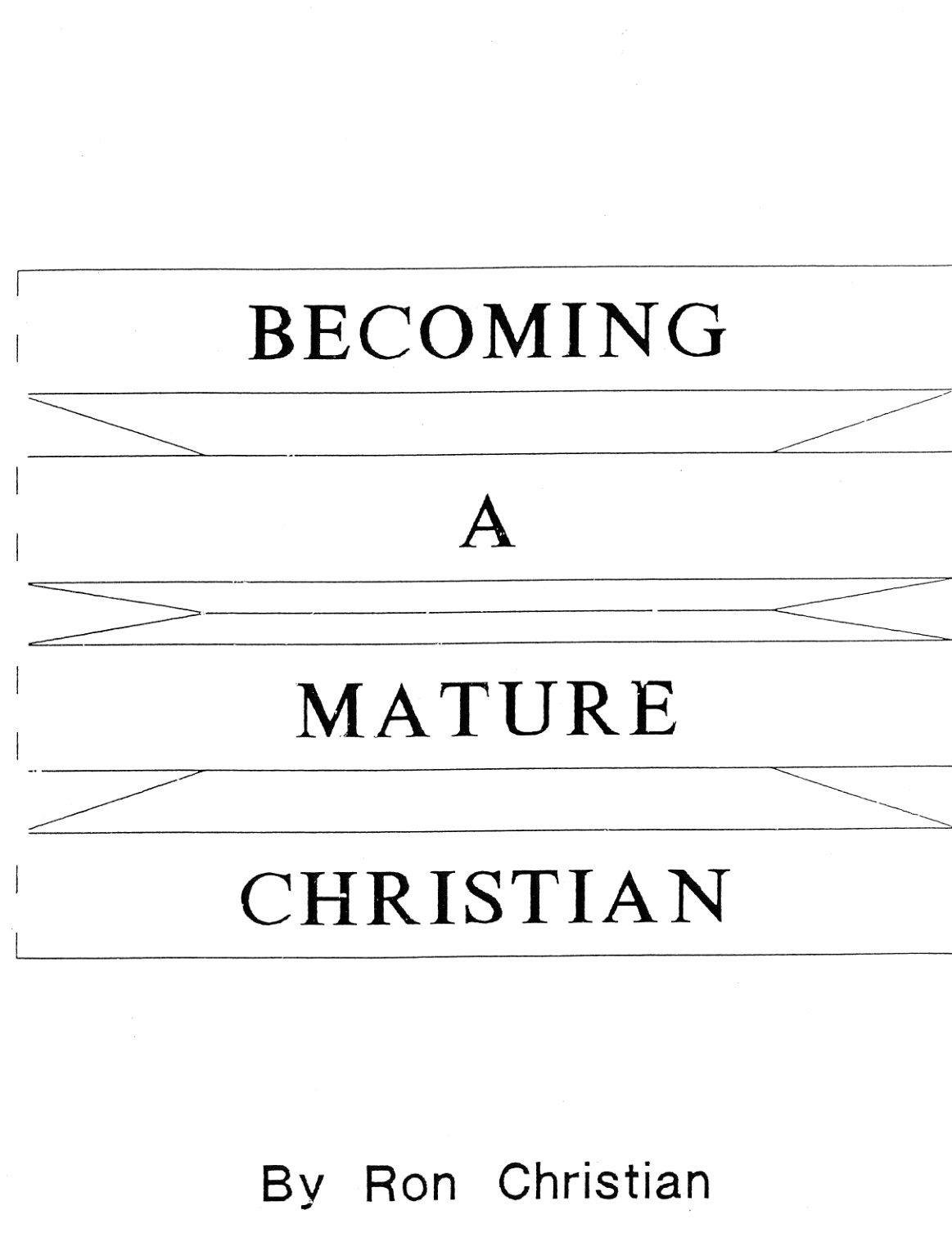 Cover of Becoming Mature Christian