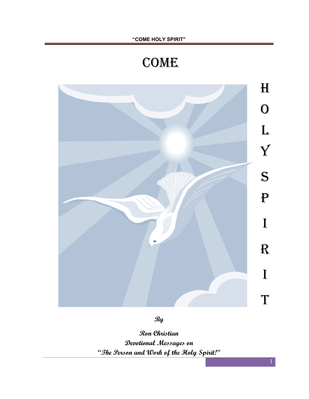 Cover of COME HOLY SPIRIT