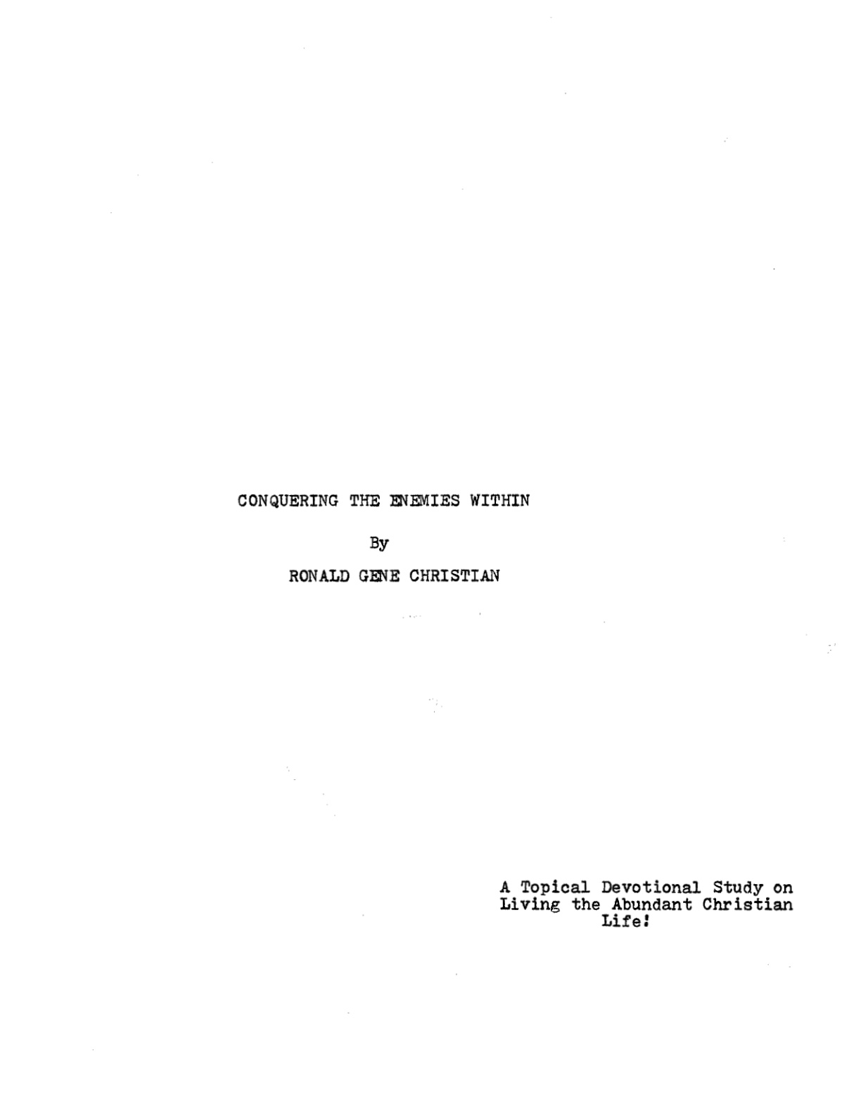 Cover of Conquering the Enemies Within