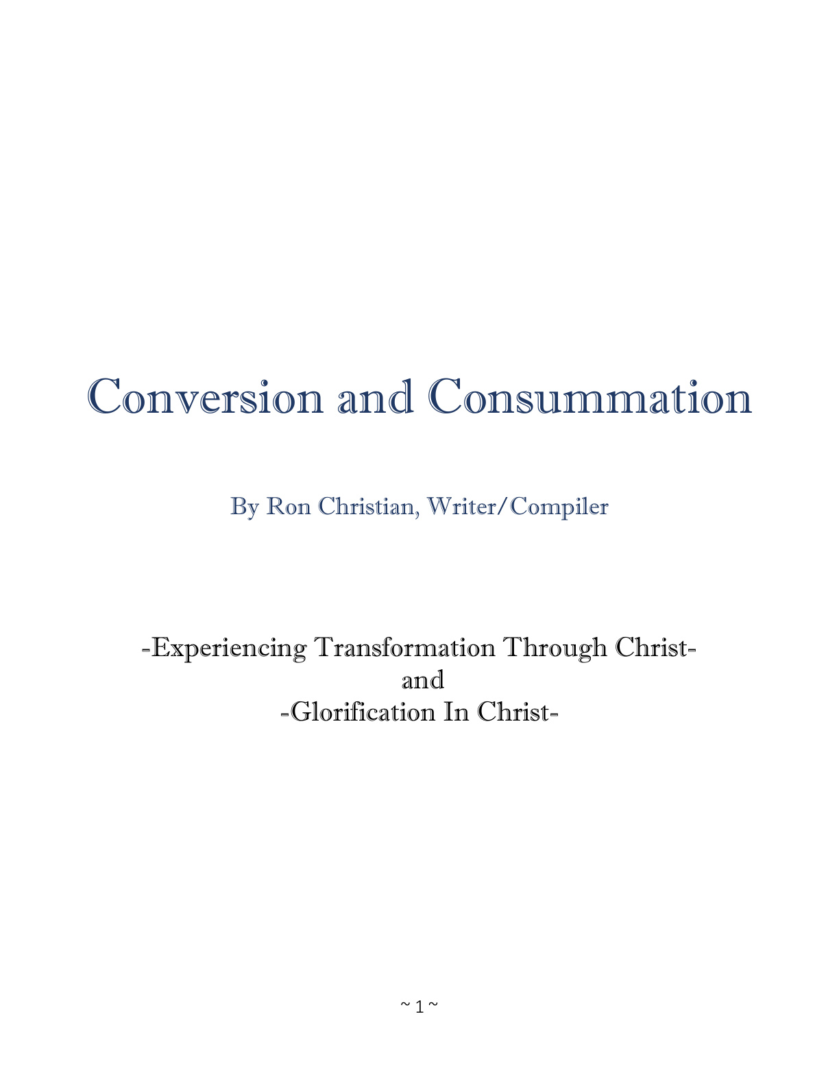 Cover of Conversion and Consummation