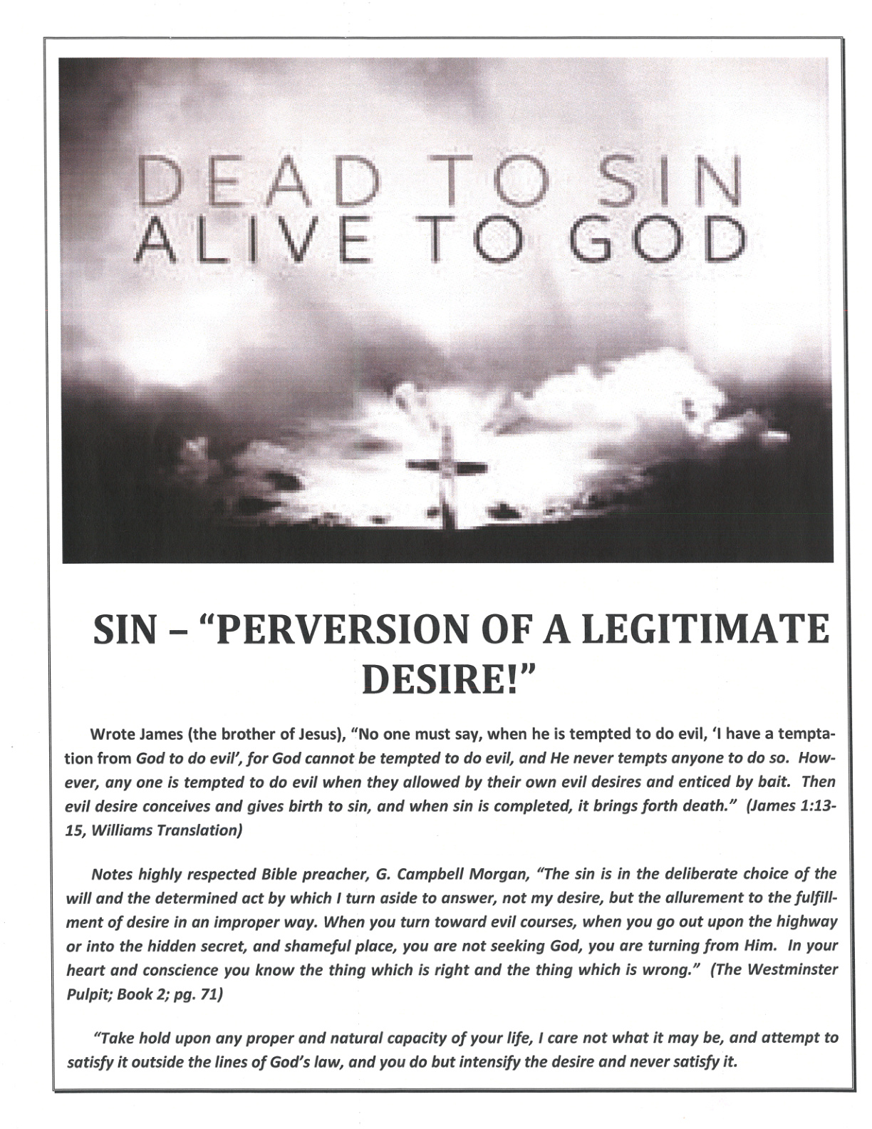 Cover of Dead to Sin Alive to God