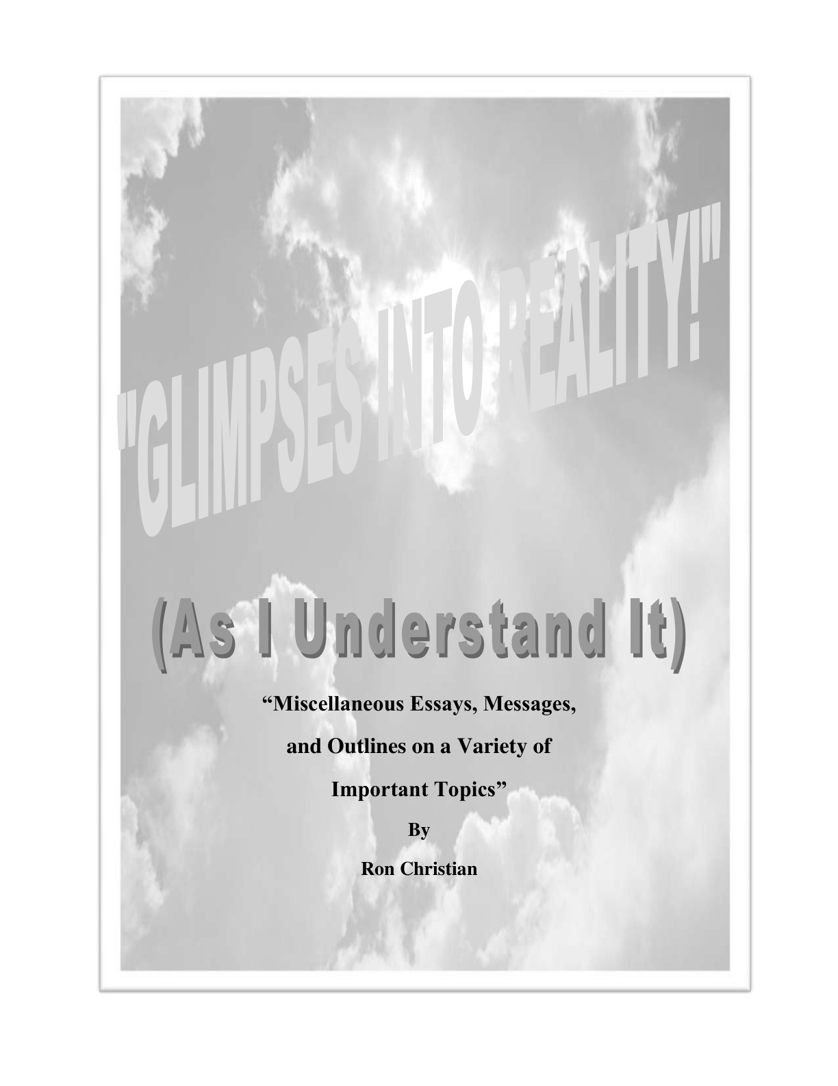 Cover of Glimpses Into Reality