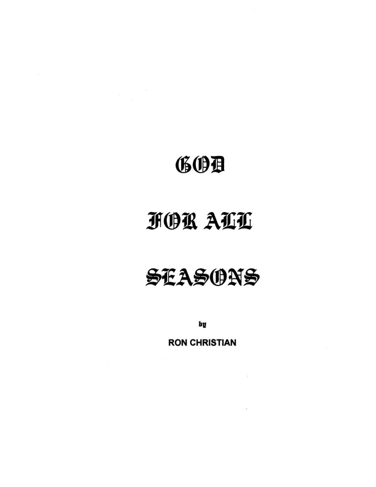 Cover of God For All Seasons