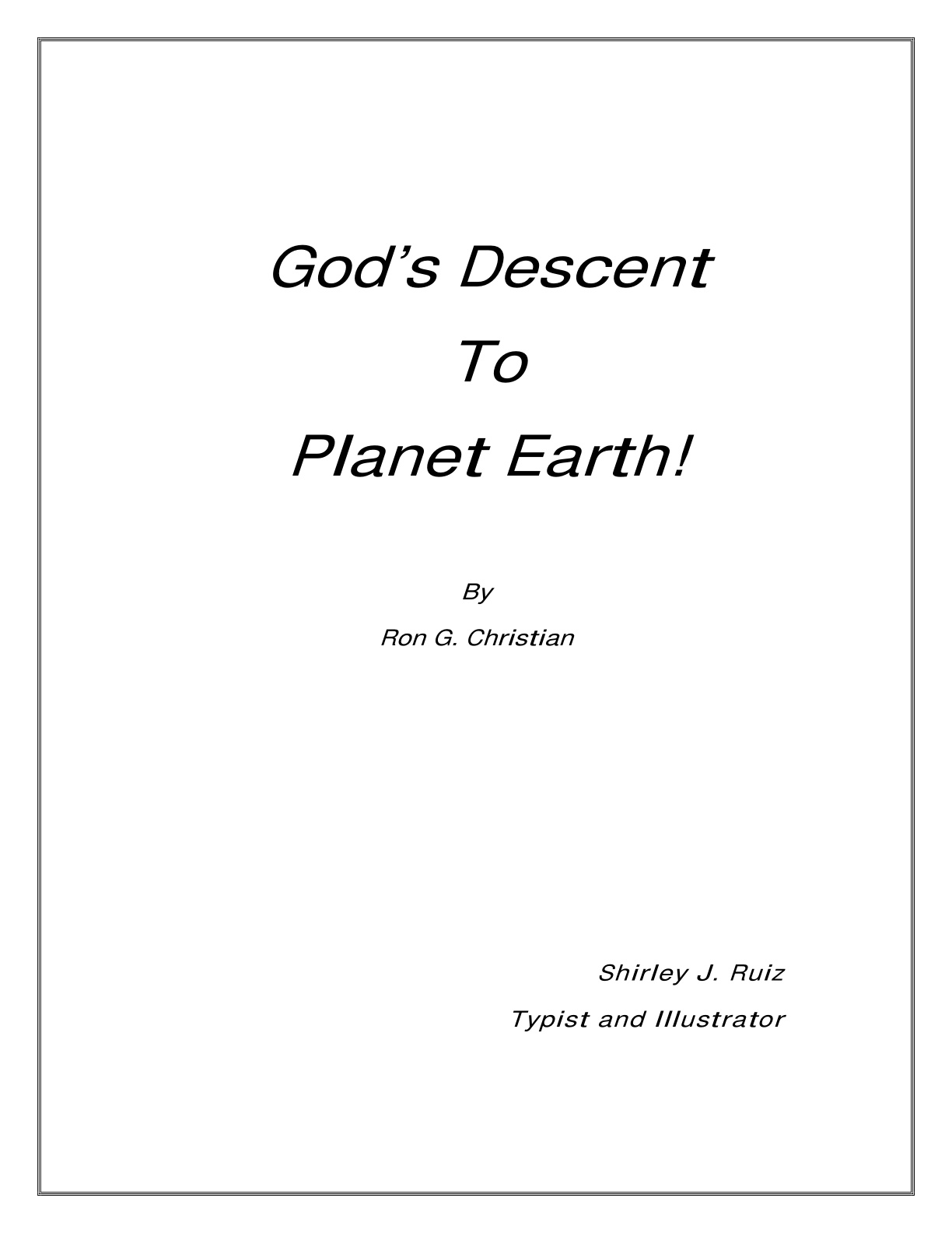 Cover of Gods Descent to Planet Earth