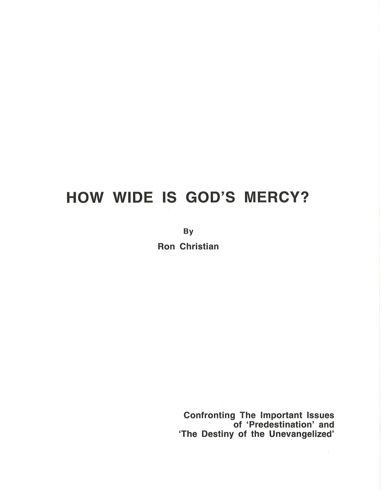 Cover of How Wide is God's Mercy