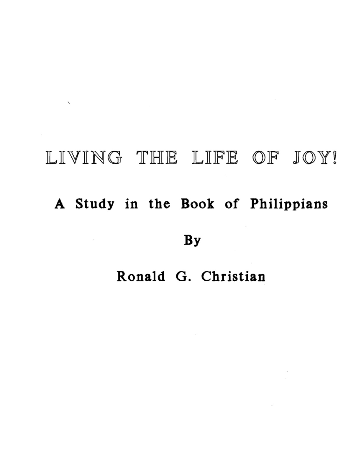 Cover of Living the Life of Joy!