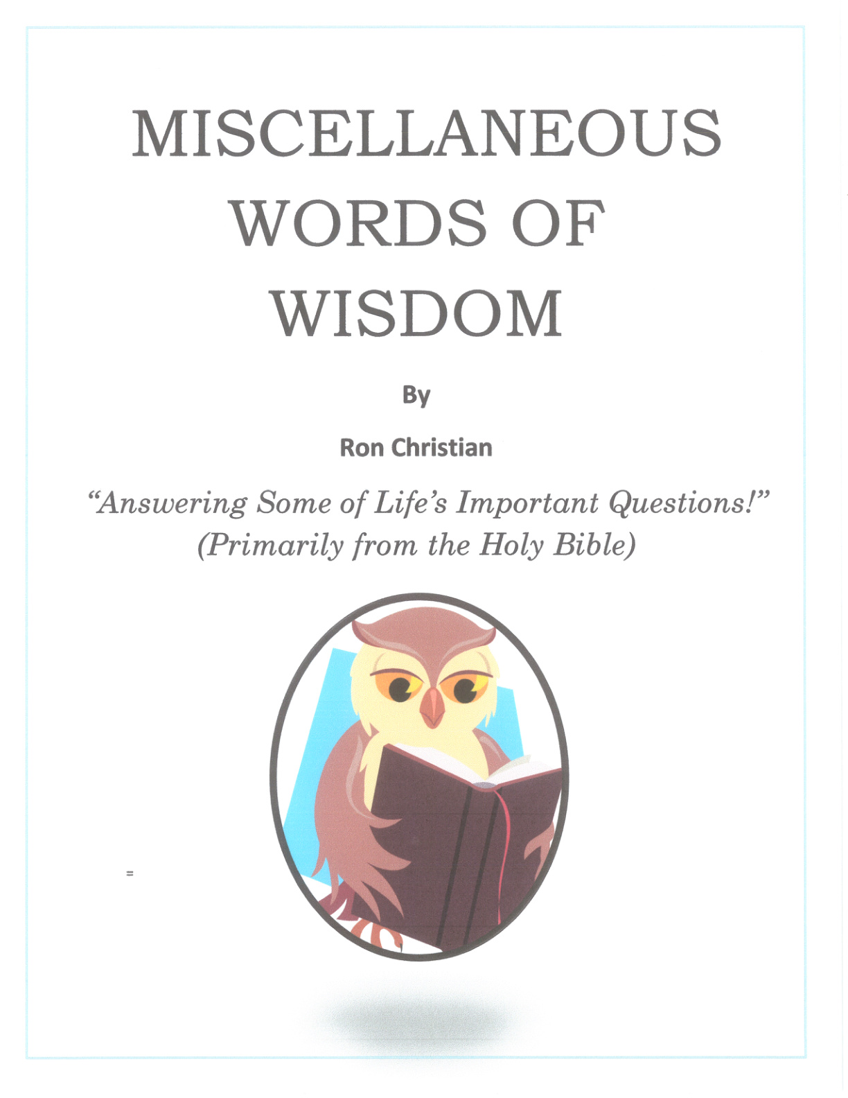 Cover of Miscellaneous Words of Wisdom
