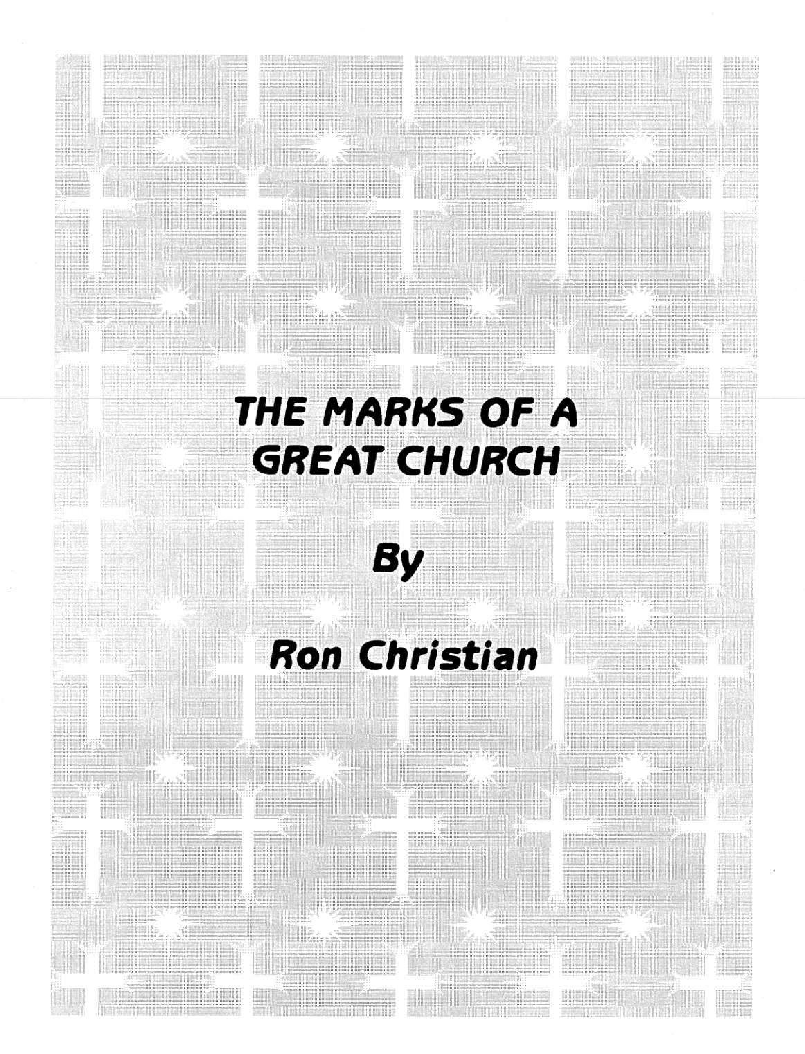 Cover of The Marks of a Great Church